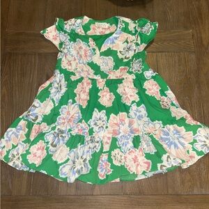Tanya Taylor Green Floral Kids Dress